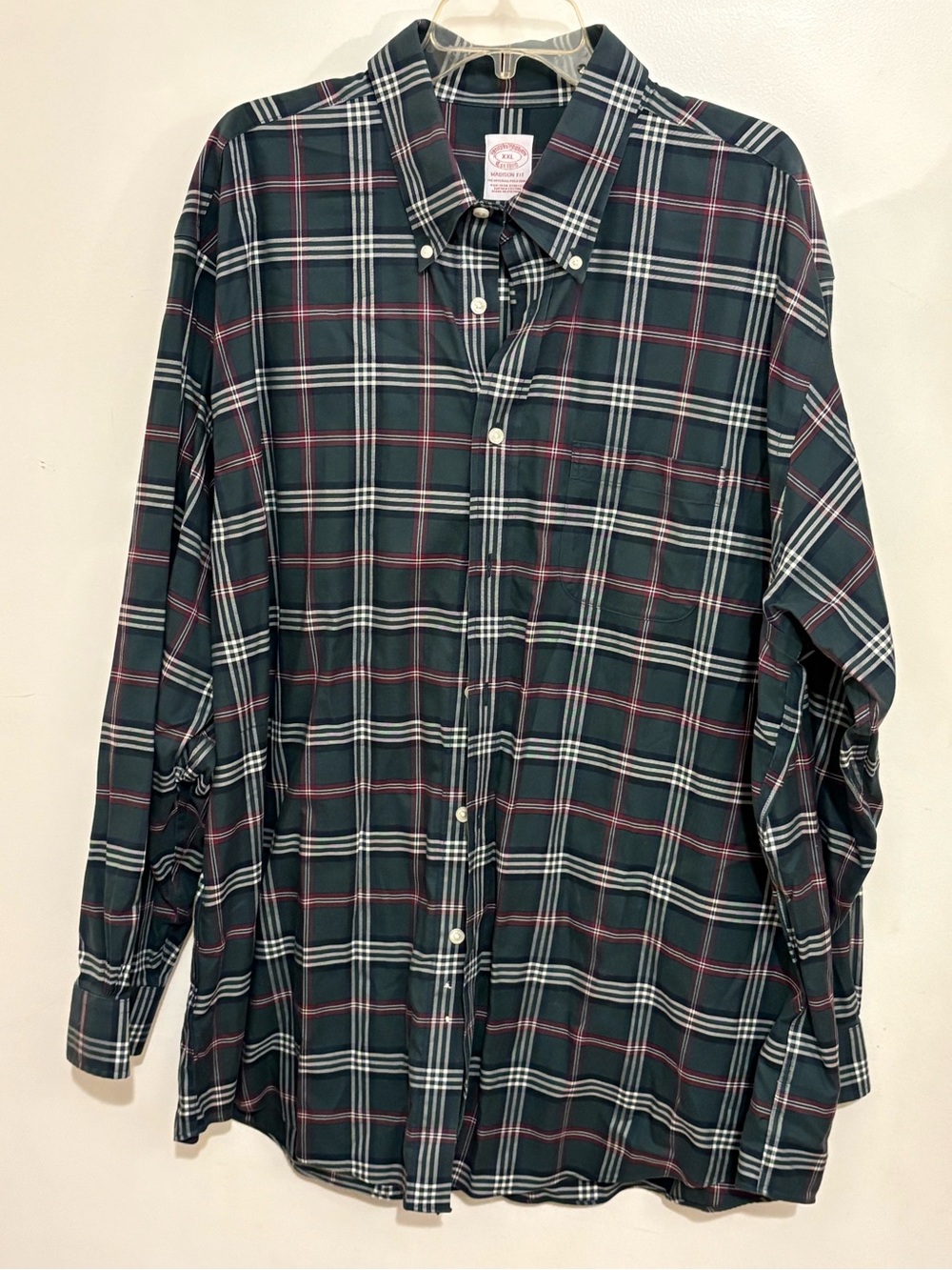 Brooks Brothers Dark Green Plaid Button-Down Shirt 2x